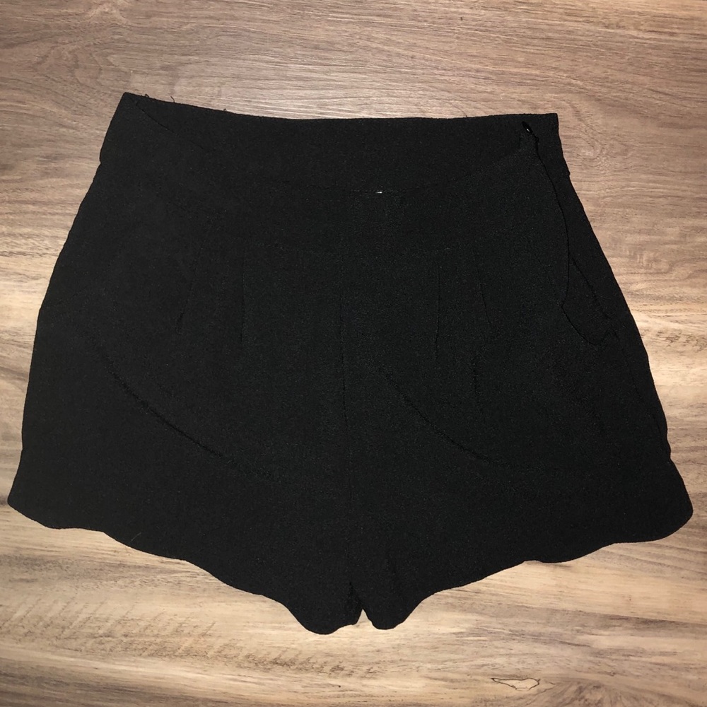 Black flare shorts